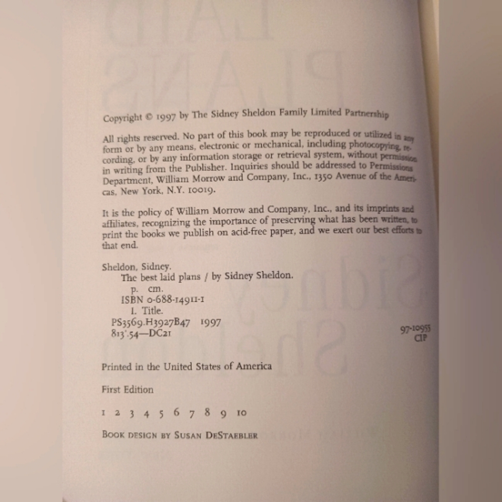 𝘛𝘩𝘦 𝘉𝘦𝘴𝘵 𝘓𝘢𝘪𝘥 𝘗𝘭𝘢𝘯𝘴/1st Edition- 𝘚𝘪𝘥𝘯𝘦𝘺 𝘚𝘩𝘦𝘭𝘥𝘰𝘯 - Picture 3 of 8